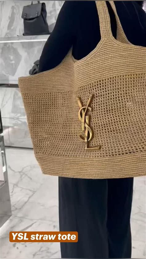 straw ysl beach bag